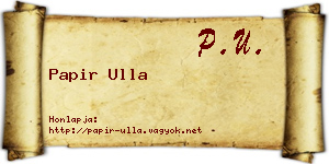 Papir Ulla névjegykártya